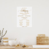 Poster Simple Gold Calligraphy Wedding Programme (Kitchen)