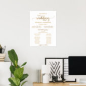 Poster Simple Gold Calligraphy Wedding Programme (Home Office)