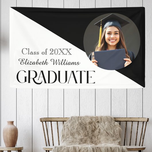 Poster Simple Graduation noir et blanc