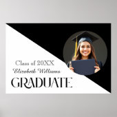 Poster Simple Graduation noir et blanc (Devant)