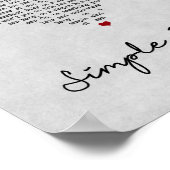 Poster Simple Homme Grey Coeur Chanson Lyrique Mur Art Im (Coin)