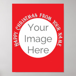 Poster simple image ici photo heureux texte de Noël