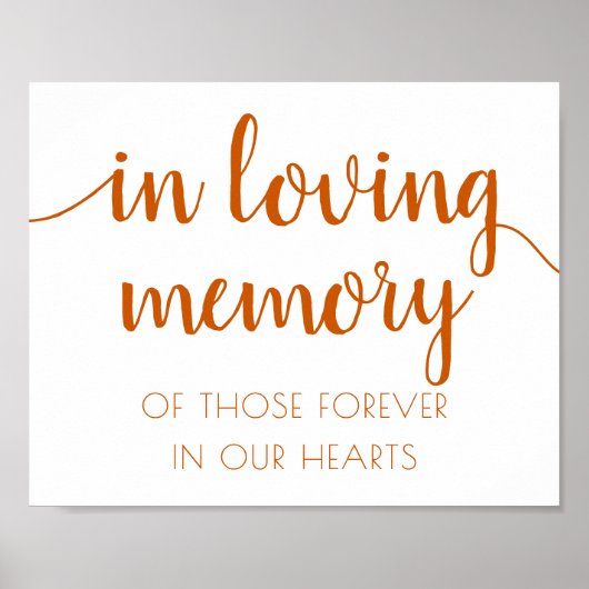 Poster Simple In Loving Memory | Fall Orange Memorial (Devant)