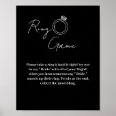 Poster Simple jeu d'anneau noir et blanc ne dites pas mar (Devant)