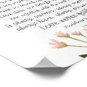 Poster Simple Jolie Fleurs Roses Mariage chrétien (Coin)