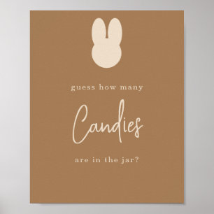 Poster Simple Lapin Combien de bonbons