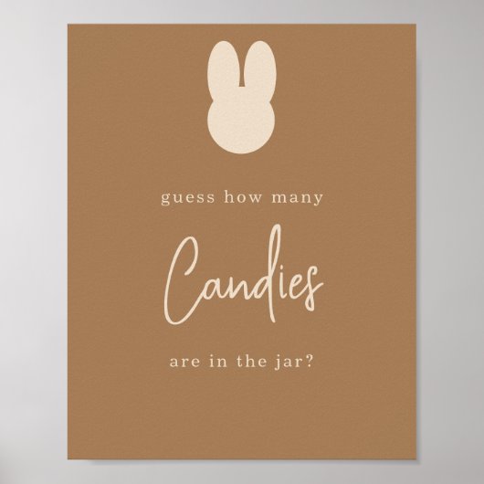 Poster Simple Lapin Combien de bonbons (Devant)