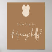 Poster Simple lapin Quelle taille a le ventre de maman ? (Devant)