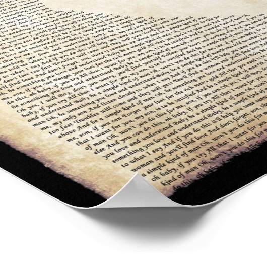 Poster Simple Man Song Lyric Man Lady Danser Imprimer (Coin)