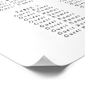 Poster Simple Mariage de l'arbre cardiaque du Monogramme  (Coin)