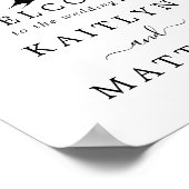 Poster Simple Mariage de l'arbre cardiaque du Monogramme (Coin)