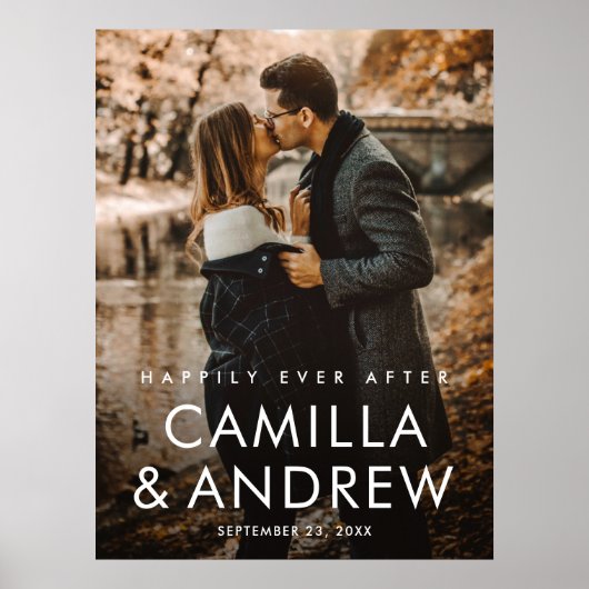 Poster Simple Mariage Photographique Typographique (Devant)