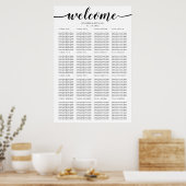 Poster Simple Mariage Seize Table de Bienvenue Placement (Cuisine)