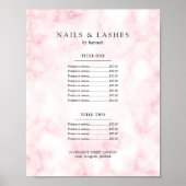 Poster Simple Menu de Prix Marbre Or Rose  (Devant)