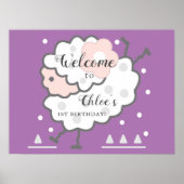 Poster Simple mignonne Jumb Lamb Lavender Anniversaire Bi (Devant)