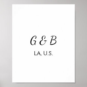 Poster SIMPLE MINIMAL add your couple name city name text
