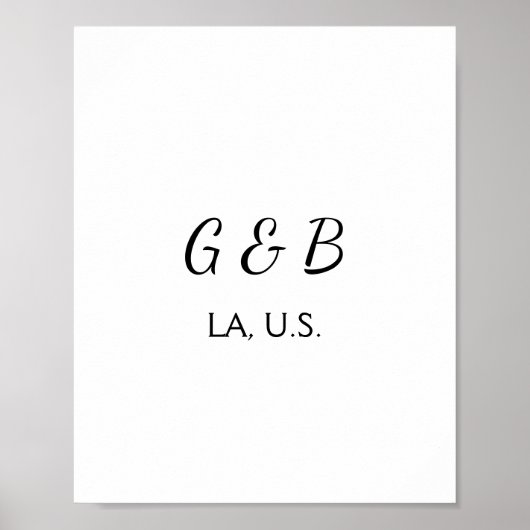 Poster SIMPLE MINIMAL ajouter votre nom de couple nom de (Devant)