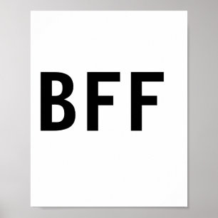Poster Simple minimal BFF meilleures amies famille nom pe