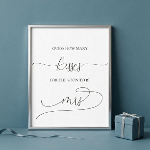 Poster Simple Minimal Combien de baisers Jeu de Baby Show
