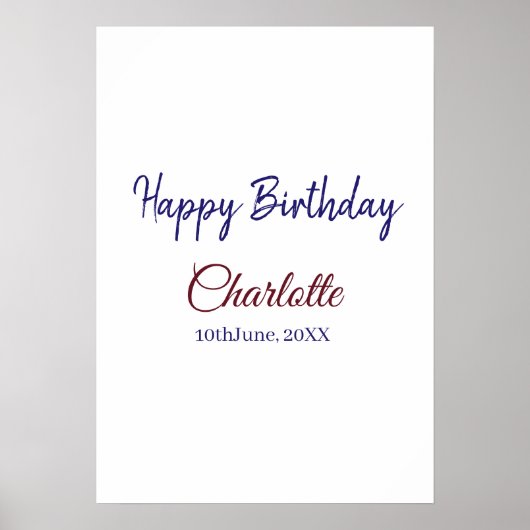 Poster SIMPLE MINIMAL.CUTIE AJOUTEZ NOM BÉBÉ joyeux anniv (Devant)