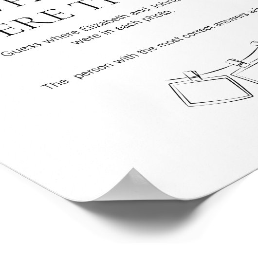 Poster Simple Minimal Où Étaient-Ils Fête des mariées Jeu (Coin)