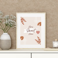 Simple minimaliste Boho Art Leaf Heart Home Sweet