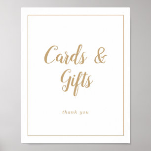 Poster Simple Minimaliste Carte de mariage/Cadeaux cadre 