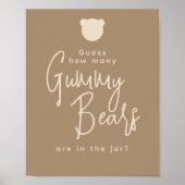 Poster Simple minimaliste moderne Baby shower d'ours jeu (Devant)