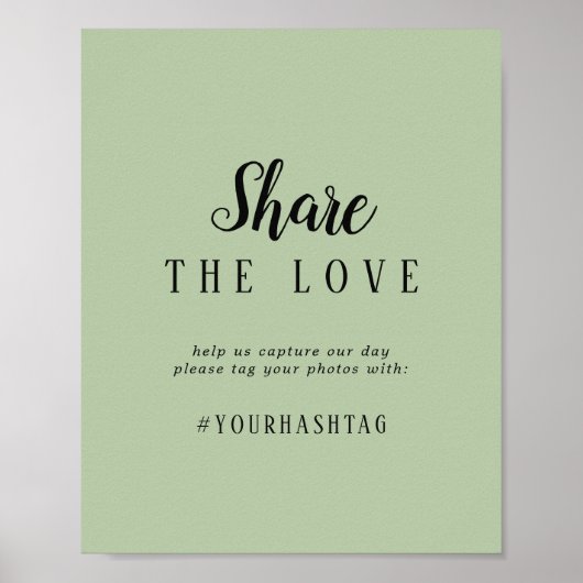 Poster Simple Minimaliste|Sage Share the Love Sign (Devant)