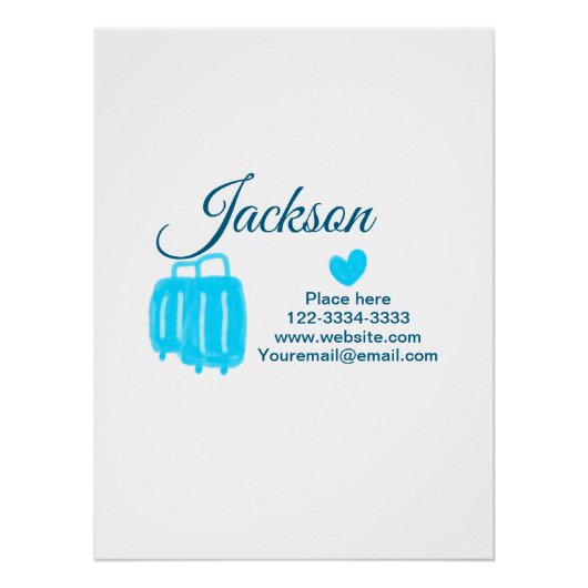 Poster Simple minimum ajouter votre nom texte place ville (Devant)