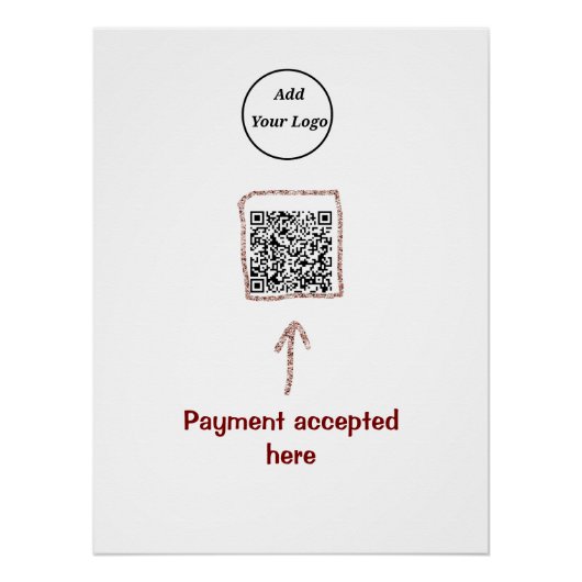 Poster Simple minimum q r code ajouter logo code d'analys (Devant)