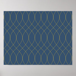 Poster Simple, modern, cool, trendy curvy, wavy lines