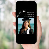 Poster Simple modern photo black Graduation Party welcome