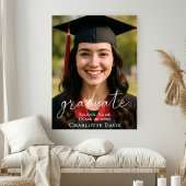 Poster Simple modern photo Graduation Party welcome