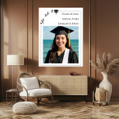 Poster Simple modern photo Graduation Party welcome