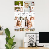 Poster Simple moderne Anniversaire 16 Grille photo Collag (Bureau à domicile)