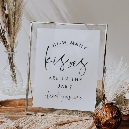 Poster Simple moderne Combien de baisers Jeu de douche Pa