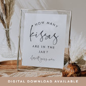 Poster Simple moderne Combien de baisers Jeu de douche Pa