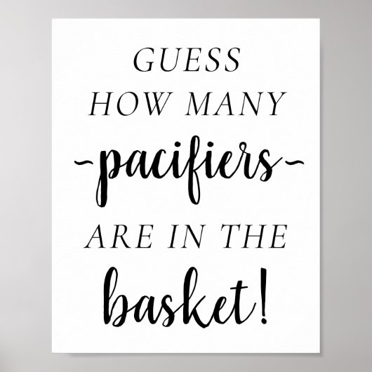 Poster Simple moderne Combien | Jeu de devis classique (Devant)