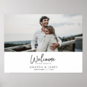 Poster Simple Moderne Écriture Noire Photo de Mariage de  (Devant)