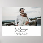 Poster Simple Moderne Écriture Noire Photo Mariage Bienve (Devant)