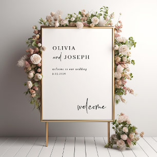 Poster Simple, moderne et minimaliste Bienvenue Mariage