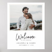 Poster Simple Moderne Mariage de bienvenue avec une bordu (Devant)