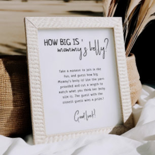 Poster Simple moderne Neutre à quel point le ventre de ma