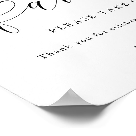 Poster Simple moderne noir blanc signe de faveurs (Coin)