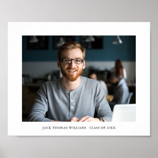Poster Simple Moderne Photo et Nom de Lauréat (Devant)