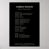 Poster Simple moderne, Professionnel, Salon, Tarifs (Devant)