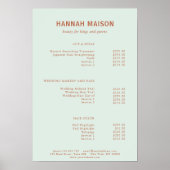 Poster Simple moderne, Professionnel, Salon, Tarifs (Devant)