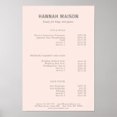 Poster Simple moderne, Professionnel, Salon, Tarifs (Devant)