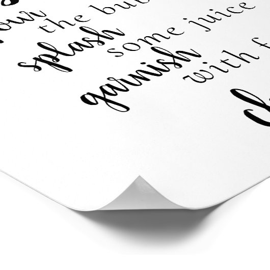 Poster Simple Momosa Bar | Script noir Tout événement Sig (Coin)